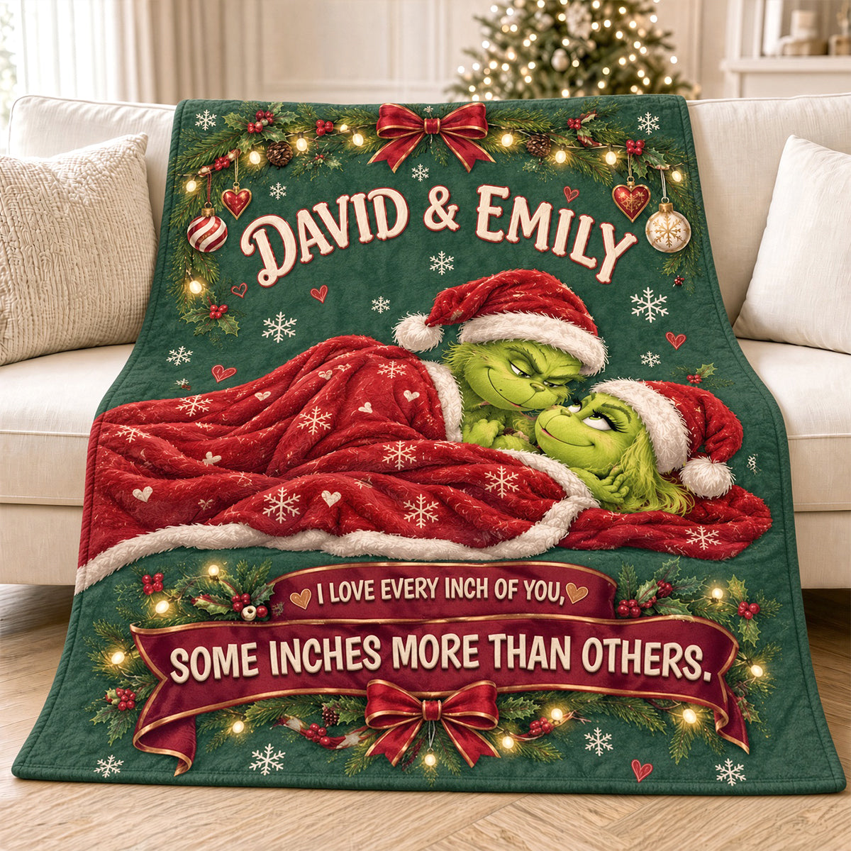 Funny "I Love Every Inch Of You" Blanket - Personalized Gifts For Couple 05TTTN051026-Homacus