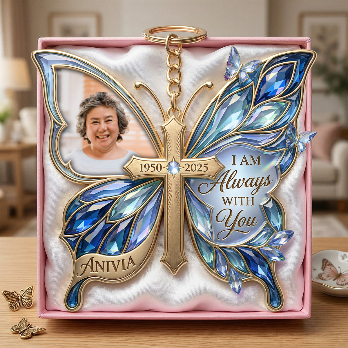 Custom Photo Loving Memory Butterfly Keychain - Personalized Gifts For Loved Ones 02patn060426-Homacus