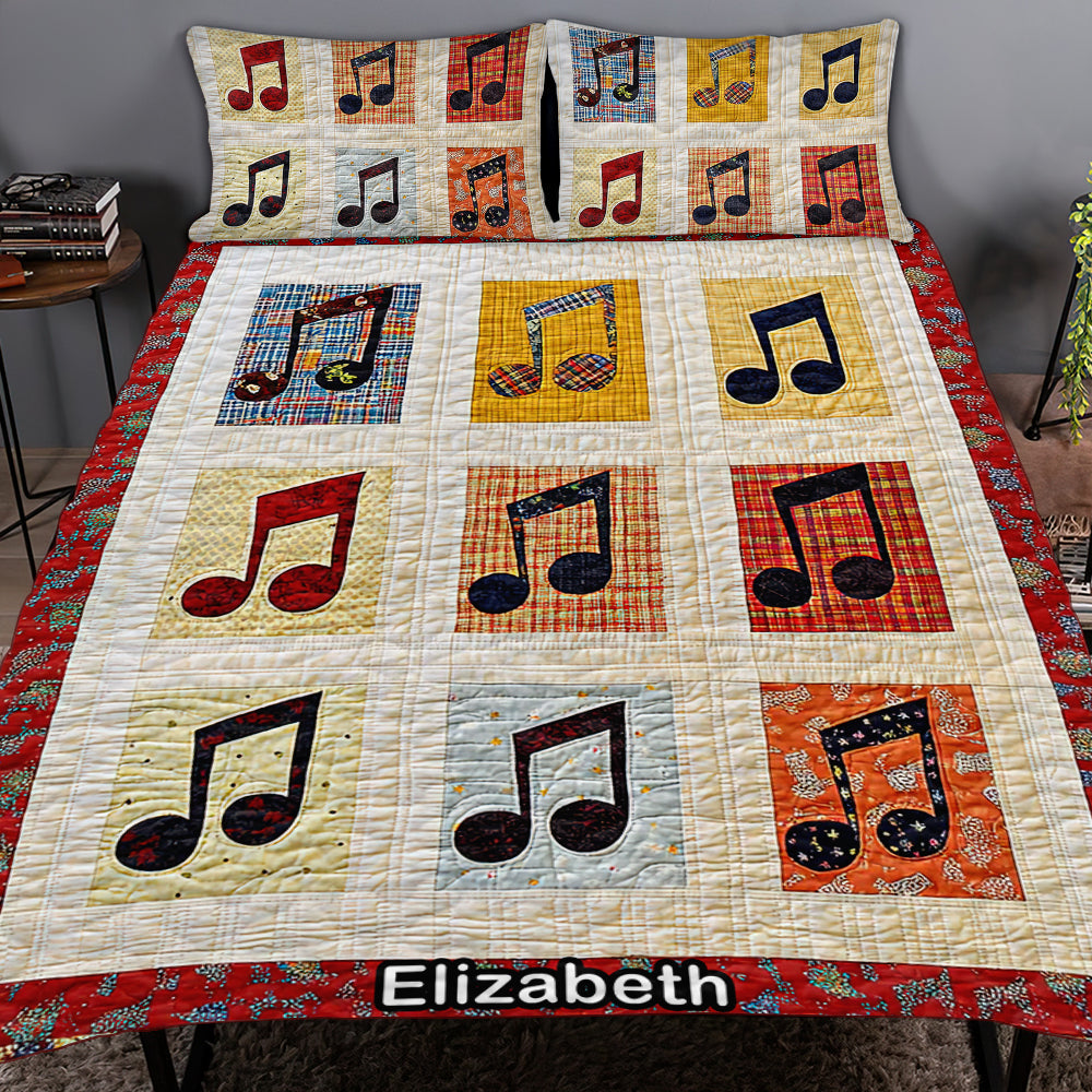 Personalized Gift For Music Lovers Quilt Bedding Set Charming Musical Notes 02QNQN311224-Homacus