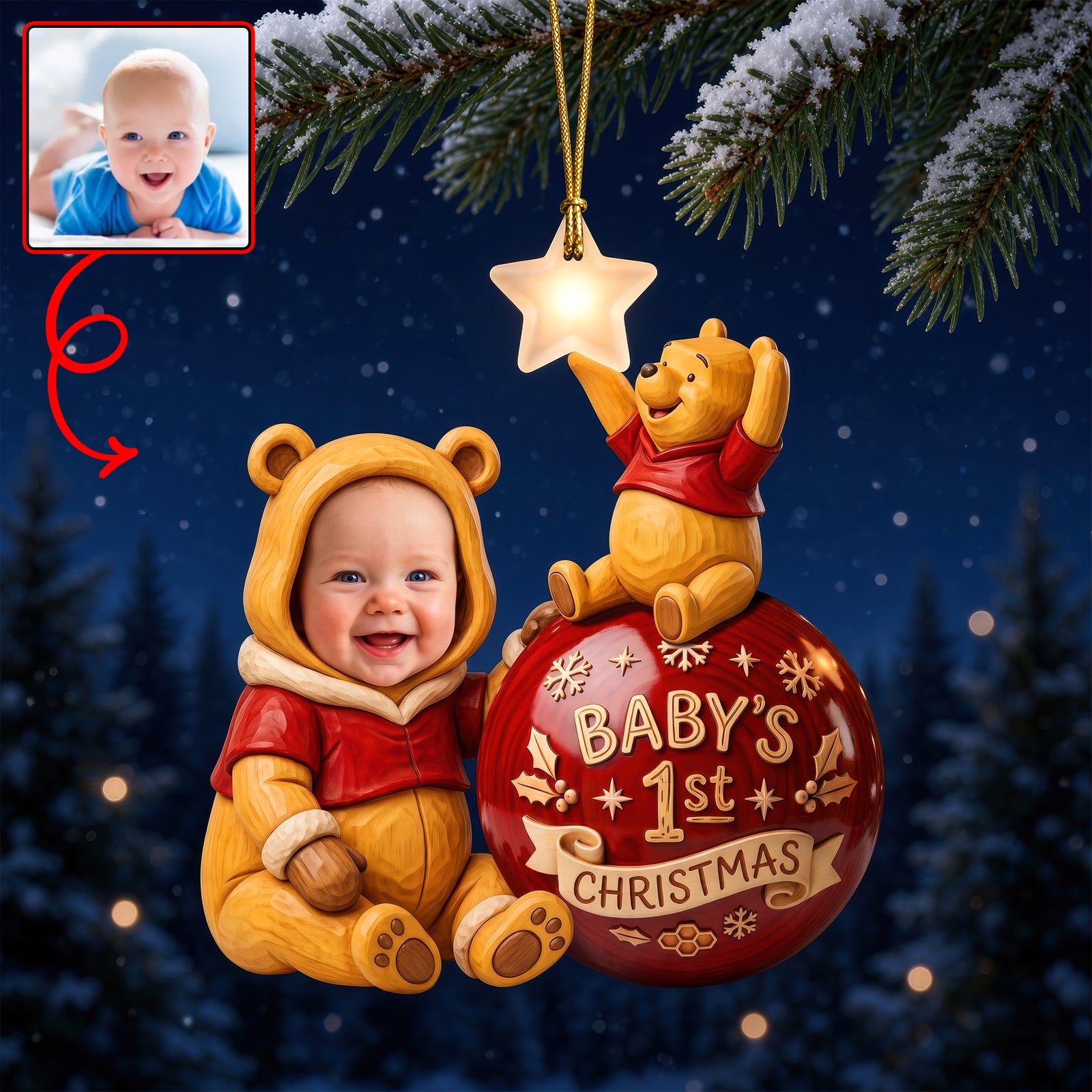 Baby 1st's Christmas Ornament - Custom Photo Gifts For Kids 05paqn061026-Homacus