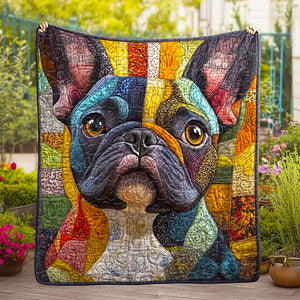 Pug French Bulldog Christmas Quilt Bed Set Gifts For Dog Lovers 01HUDT061124-Homacus