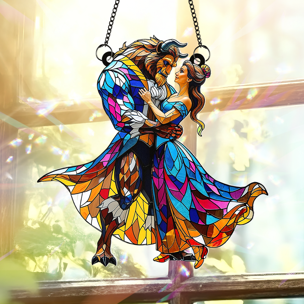 Personalized Gifts For Couple Suncatcher Ornament, Fairy Tale Romantic 06TGPU090725-Homacus