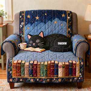 Black Cat Quilted Sofa Cover Personalized Gifts For Book Lovers 02natn240126-Homacus