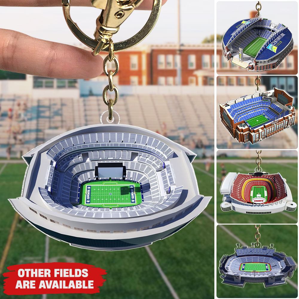 Personalized Gifts For Football Fan Keychain 04QHTI041223 American Football Field-Homacus