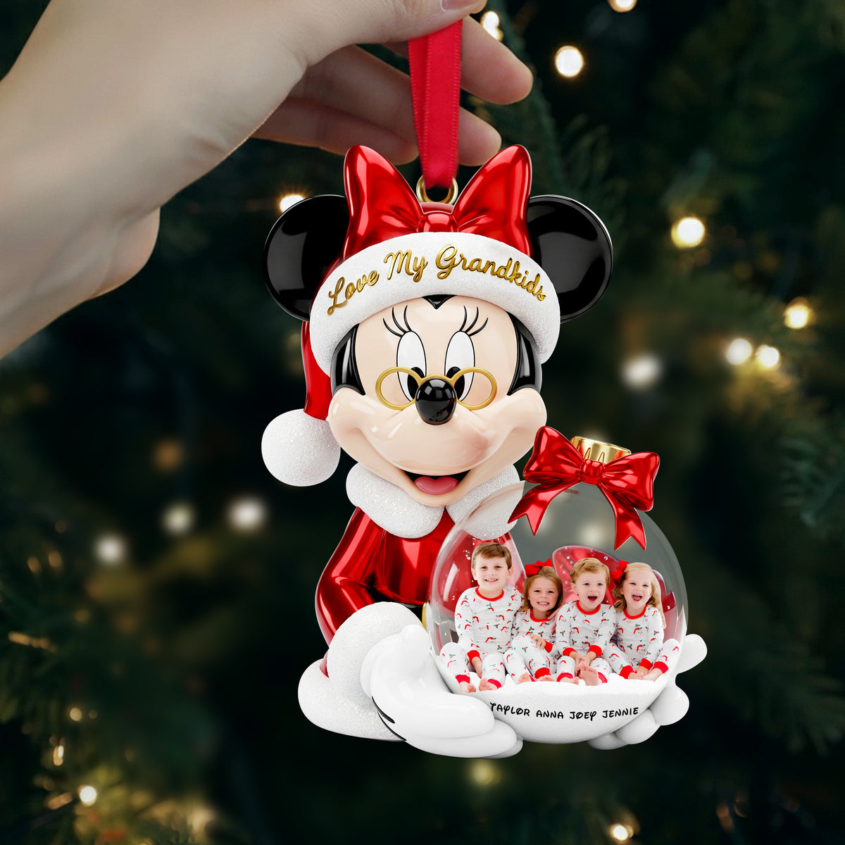 Cherished Grandkids Ornament - Personalized Custom Photo Gift For Grandkids 01PGLU271025-Homacus
