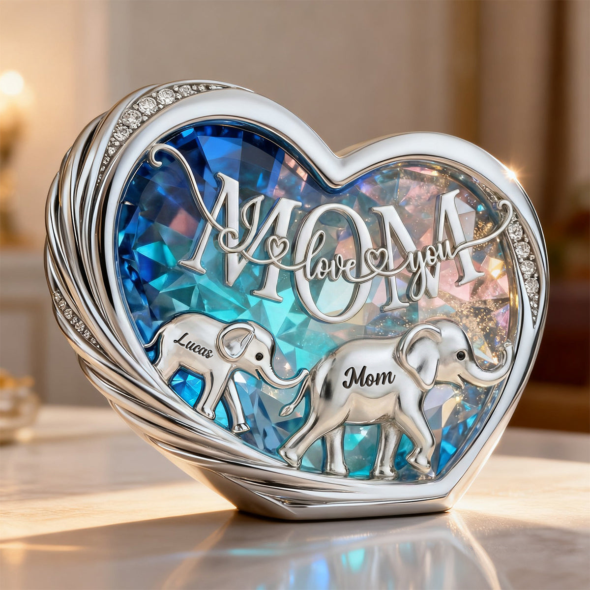 Follow Elephant Mom Acrylic Plaque, Personalized Gift For Mom 04qhtn070226-Homacus