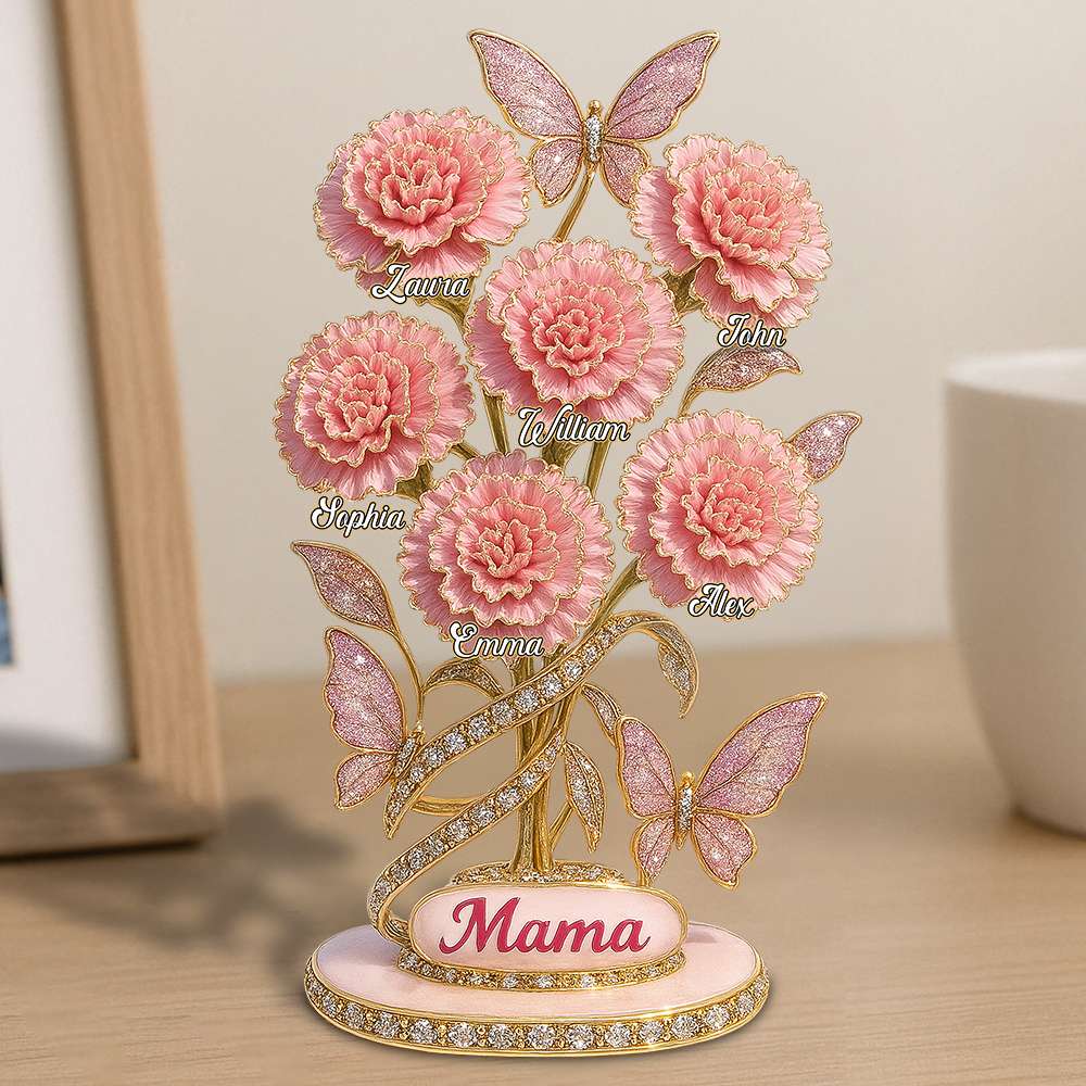 Personalized Gifts For Mom Plaque 01tgdt150425 Carnation Flower-Homacus