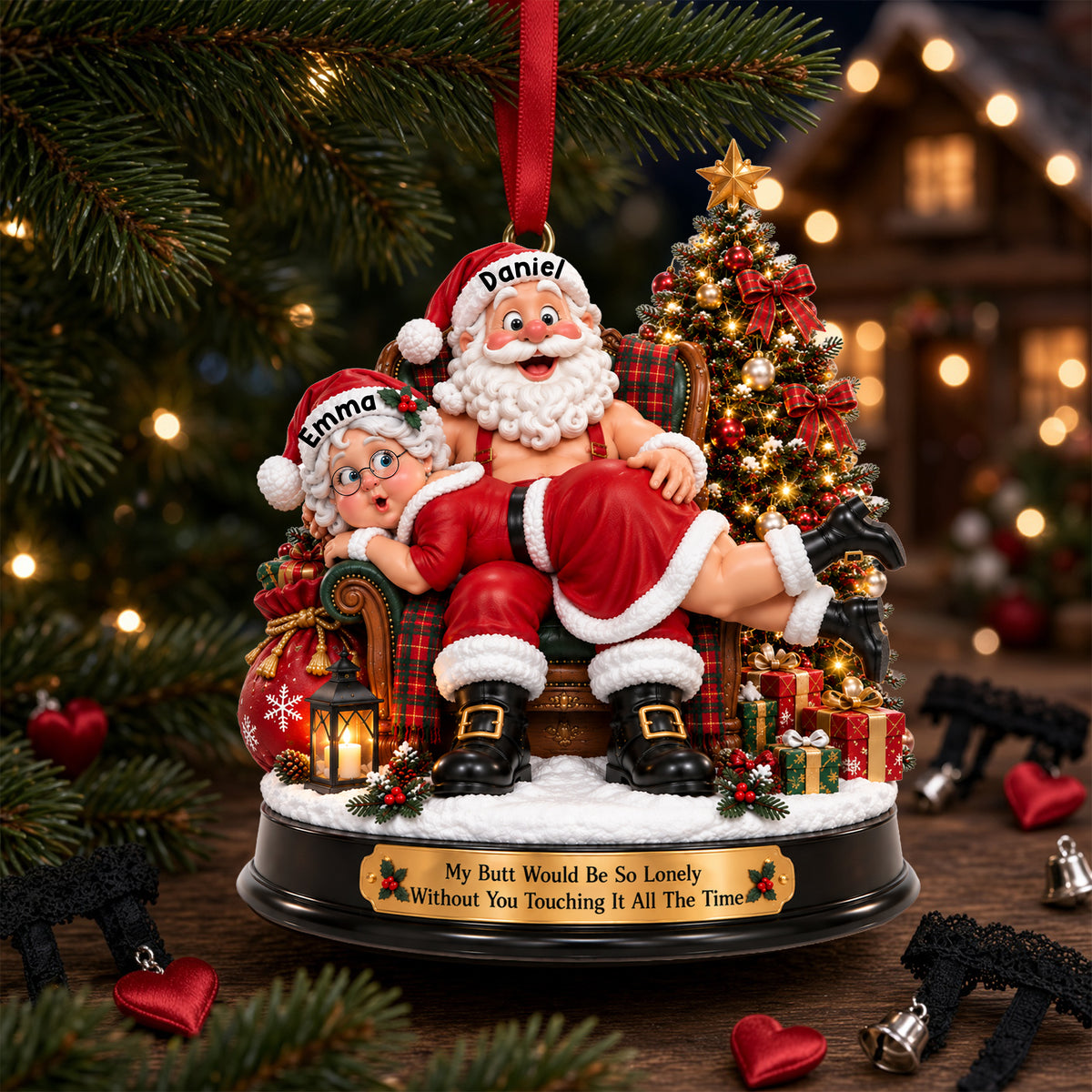 Naughty Lovers Christmas Ornament - Personalized Gifts For Couple 02NALU230926-Homacus