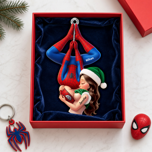 Upside Down Naughty Kiss Couple Ornament - Personalized Christmas Gifts For Couple 07huqn211026-Homacus