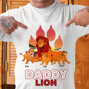 Personalized Gifts For Dad Shirt Daddy Lion & His Cubs 06OHLU220225-Homacus