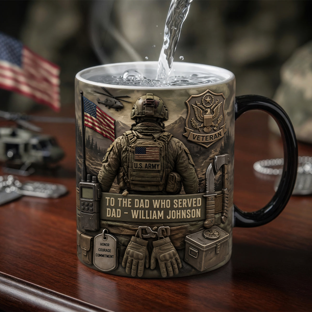 Proud Veteran Dad Magic Coffee Mug - Personalized Gifts For Dads 04TYDH290426-Homacus