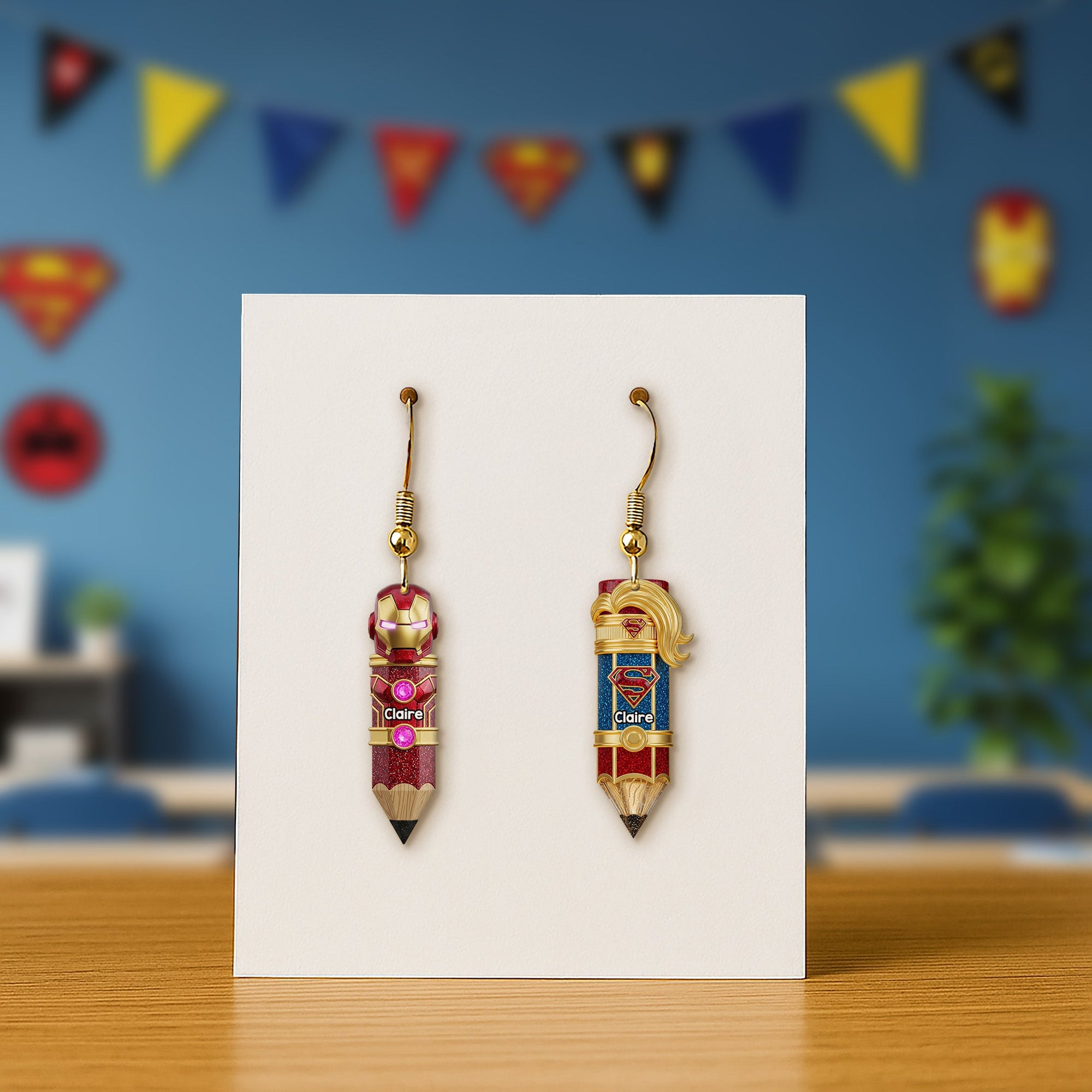 Super Teacher Earrings - Personalized Gifts For Teacher 01ohmg220725-Homacus