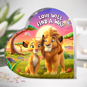 Personalized Gifts For Lion Couple Plaque, Love Will Find A Way 02tgpu111224-Homacus