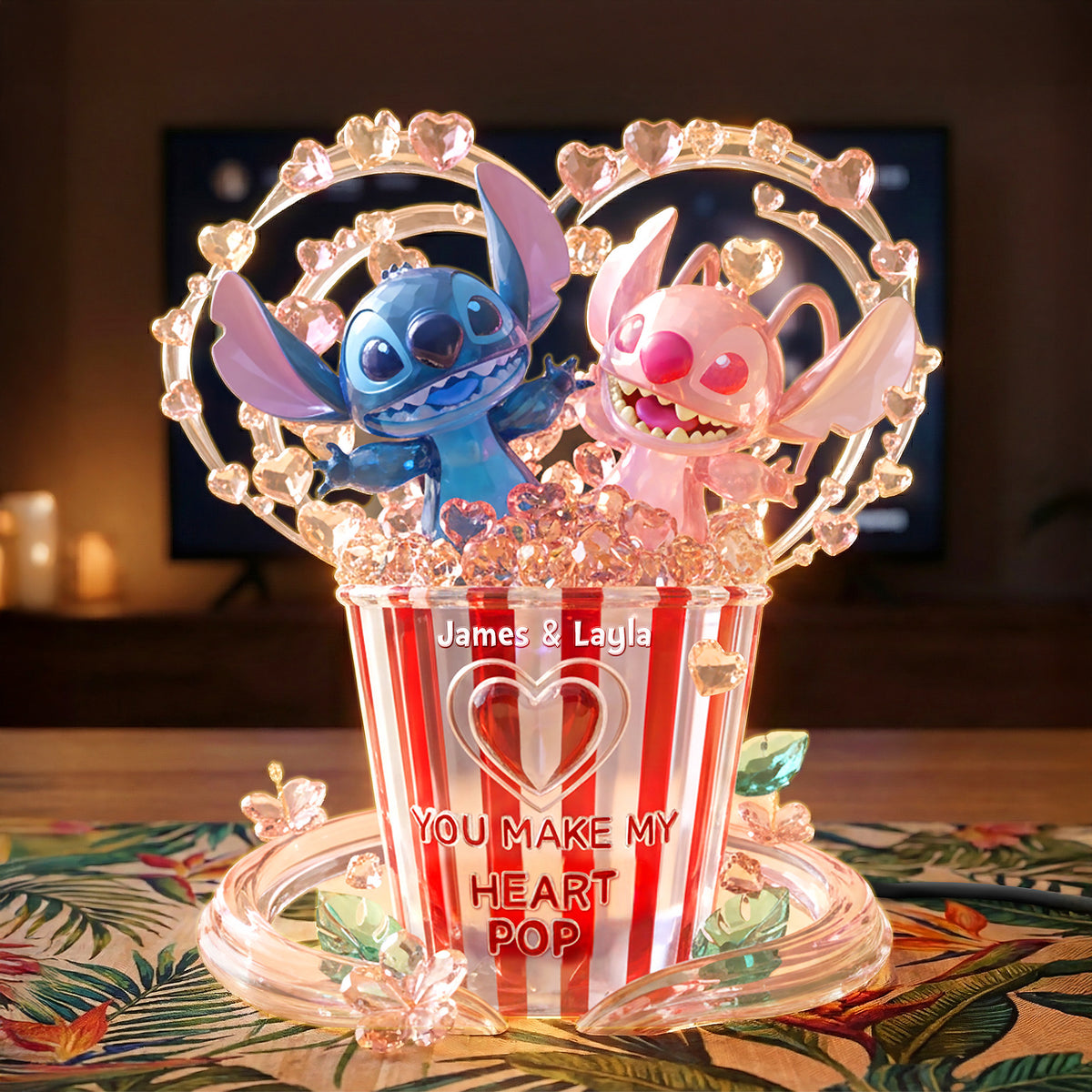 Popping Love Acrylic Light Box - Personalized Gifts For Couples 04PAMG281125-Homacus