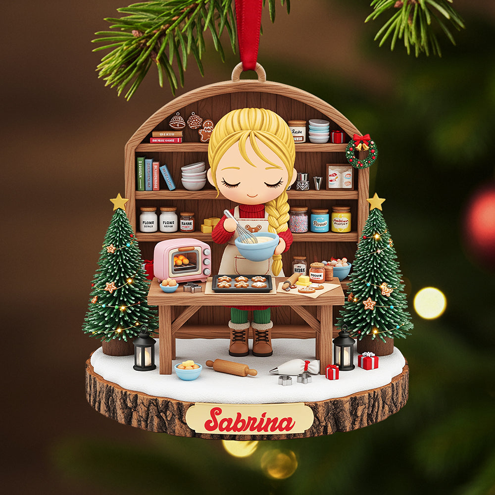 Sweet Baking Girl Acrylic Ornament - Personalized Gifts For Bakers 02PGTA241125-Homacus
