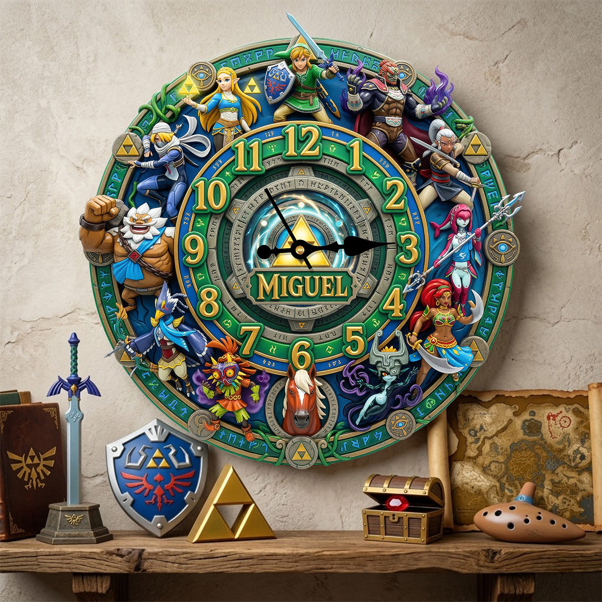 Legendary Fantasy Warriors Acrylic Hanging Wall Clock - Personalized Gifts 05natn130326-Homacus