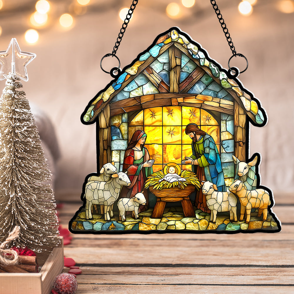 Christmas Gifts Nativity Scene Suncatcher Ornament 01KALU181124-Homacus