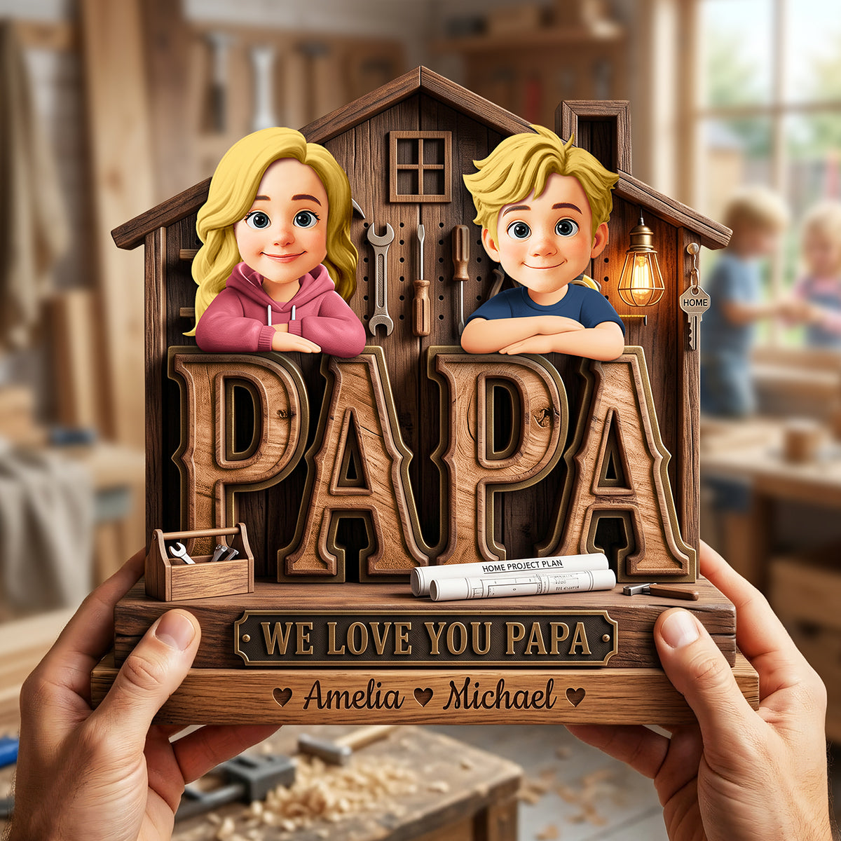 Papa Home Tools Acrylic Plaque - Personalized Gifts For Dads 01pata060526-Homacus