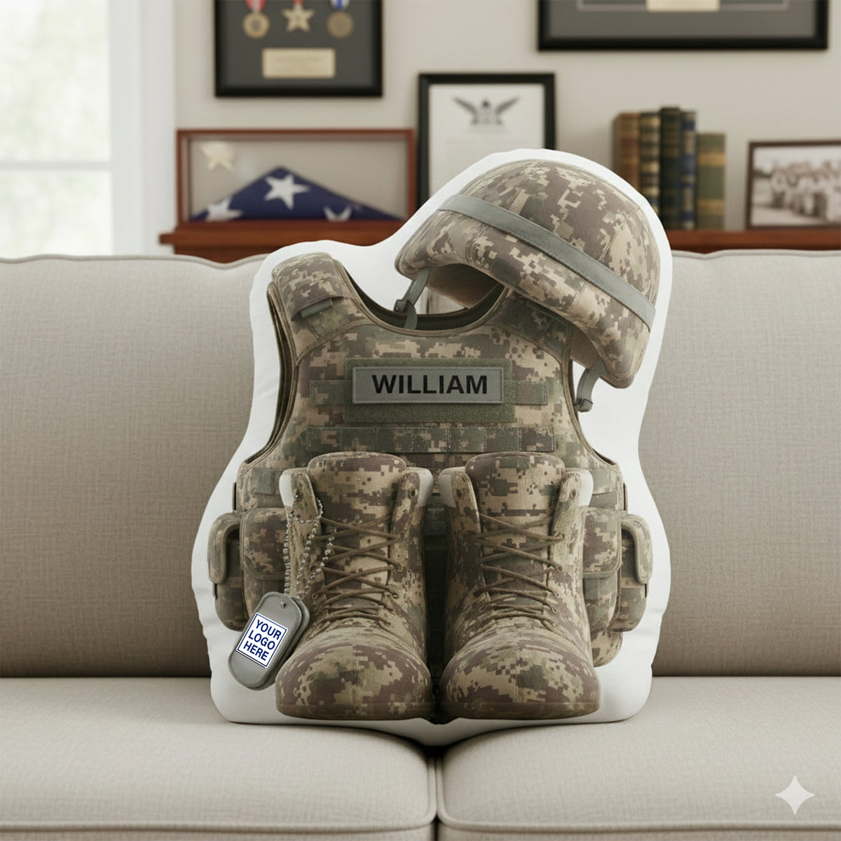 Honoring Heroes Pillow Personalized Gifts for Veterans 09OHLU151125-Homacus