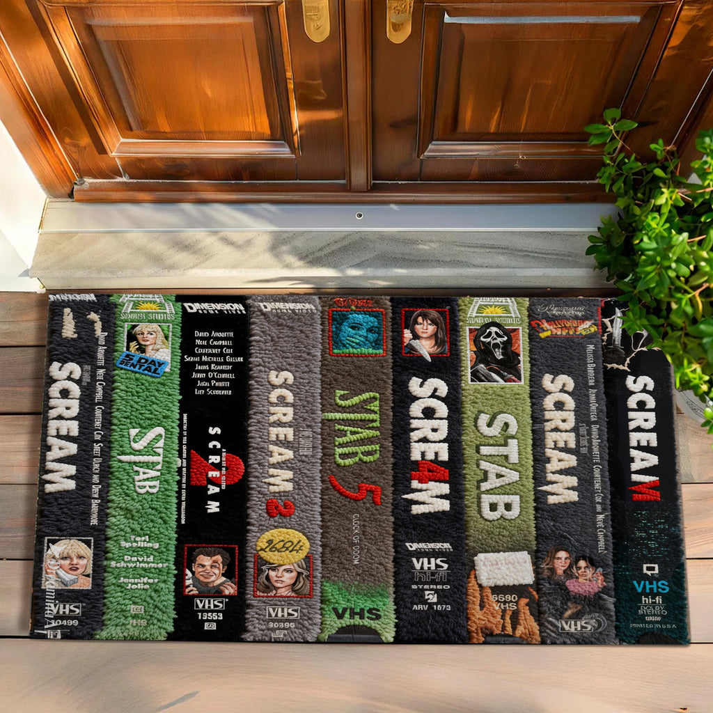 お部屋のオシャレインテリアに　激レア　Hi-STANDARD VHS Vintage Horror VHS Doormat - Personalized Gifts For Horror Lovers