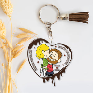 Personalized Gift For Couples Acrylic Keychain Beside Chocolate You're My Favorite 01KAQN061224HG-Homacus