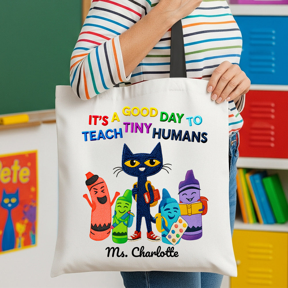Cat Teacher Tote Bag Personalized Gifts For Teacher 03PGDT010725-Homacus