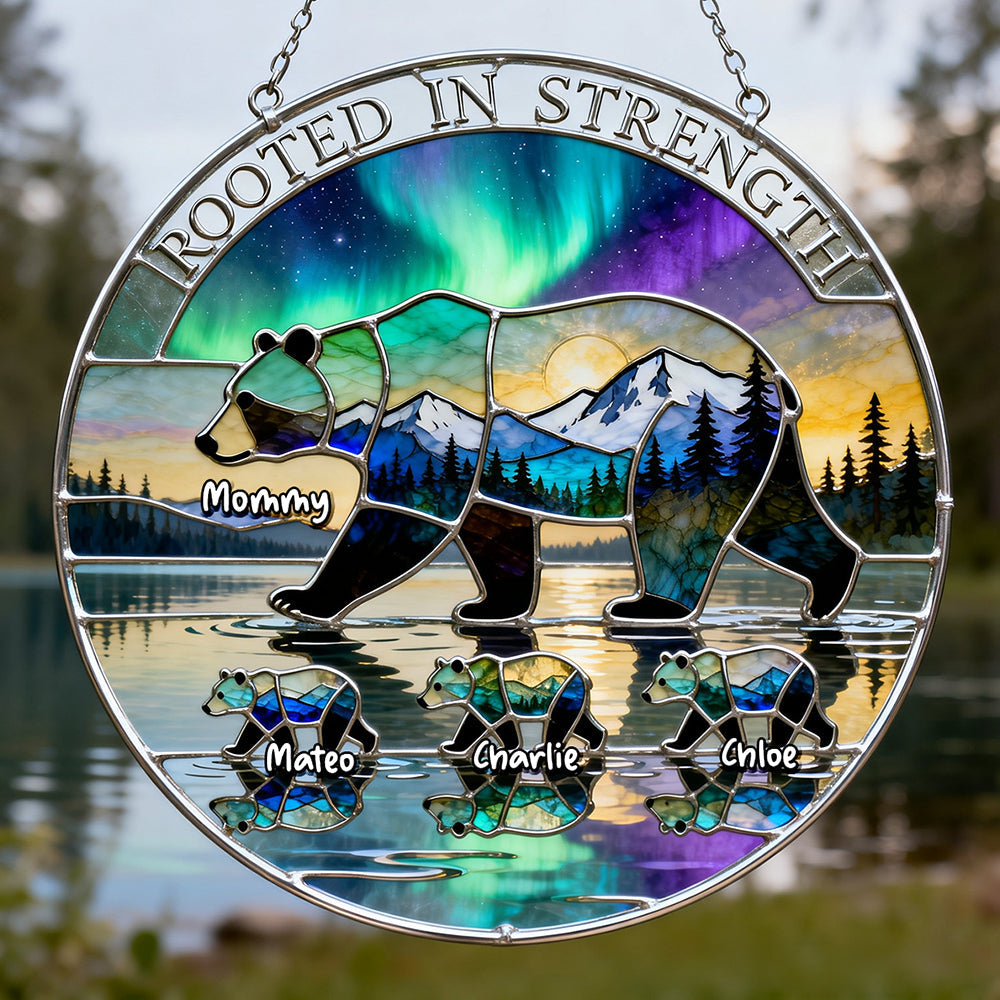 Aurora Bear Mom Tribal Suncatcher - Personalized Gifts For Moms 01QHDT190326-Homacus