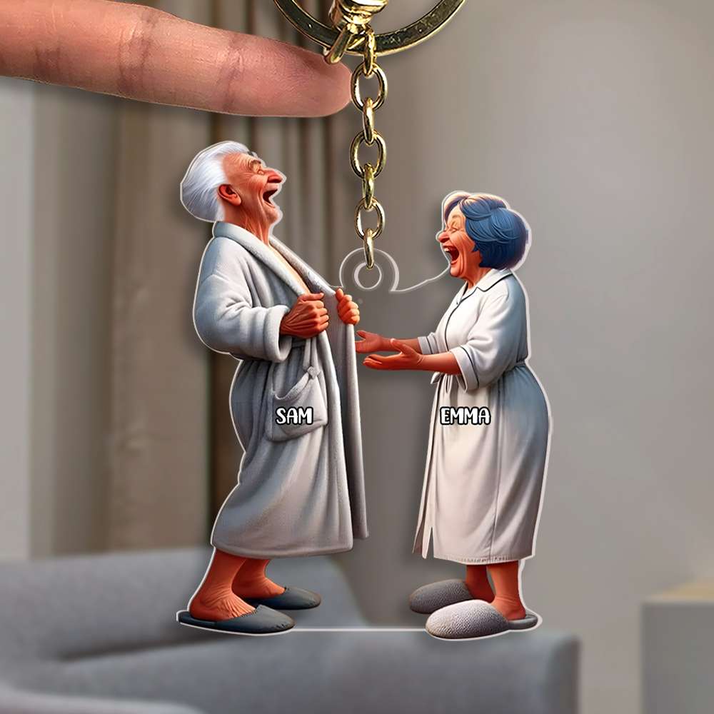 Personalized Gifts For Couple Keychain Funny Old Couple 02QHMH071224-Homacus