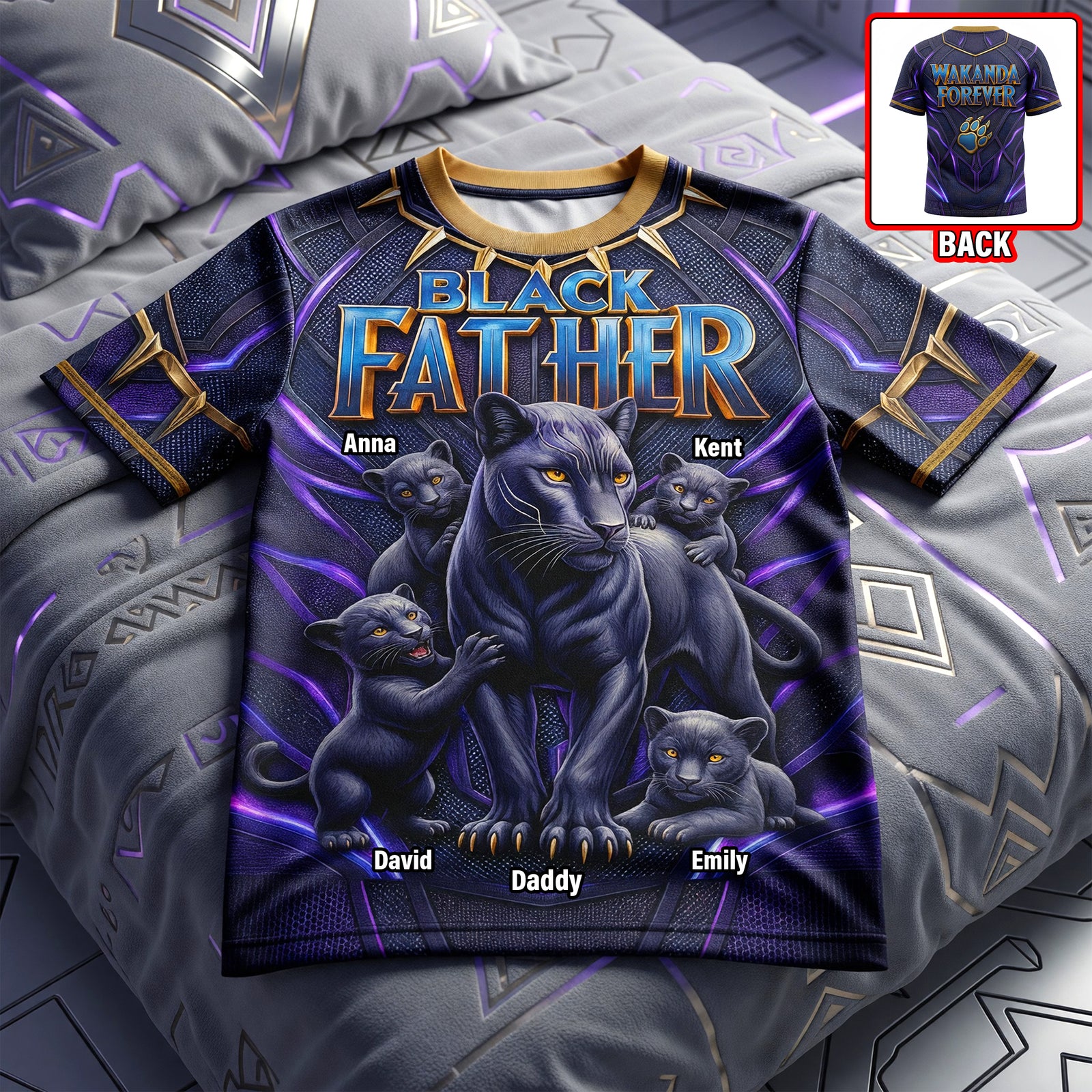 Predator Dad And Kids Shirt - Personalized Gifts For Father's Day Shirt 02HUQN080526-Homacus