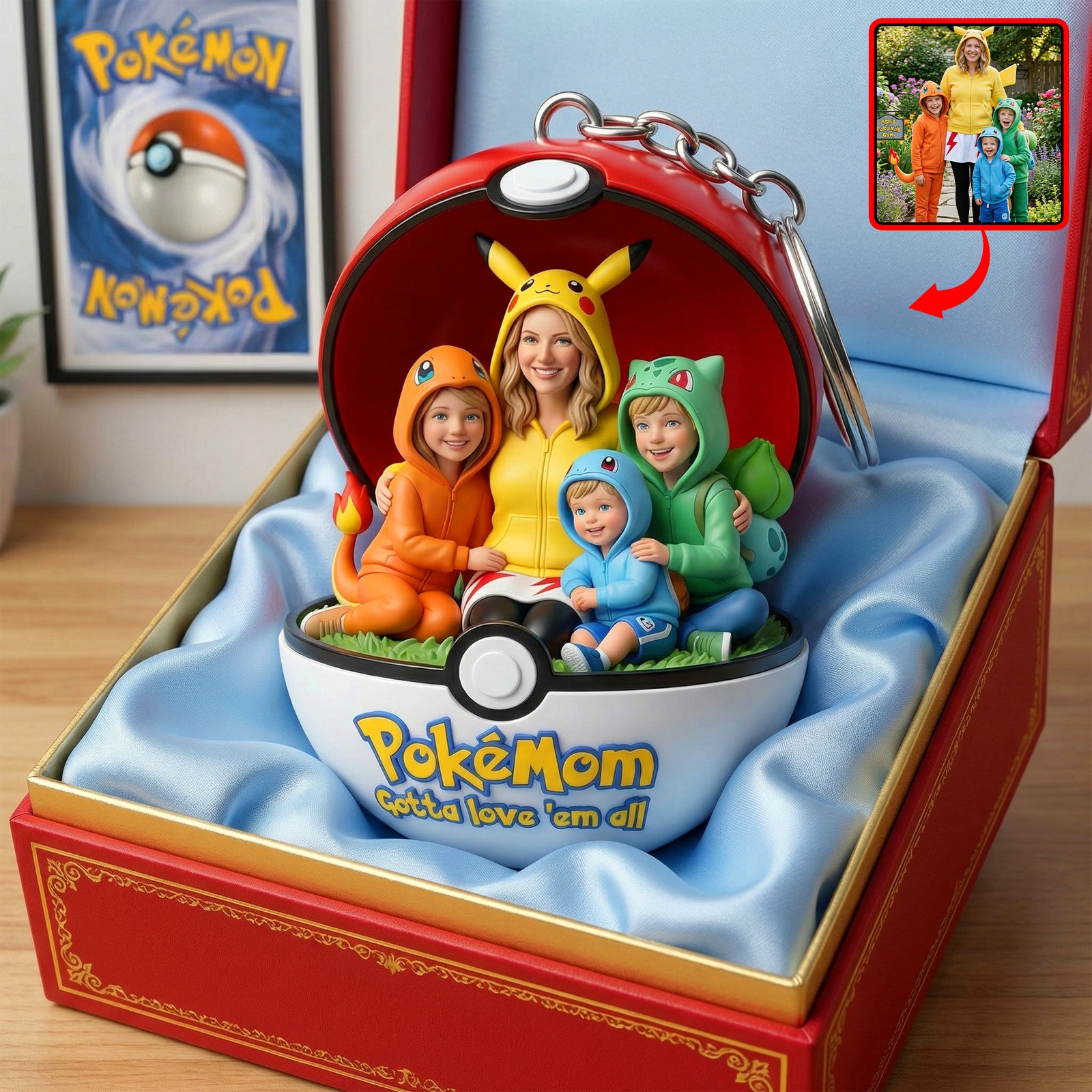 Custom Photo Pocket Monster Keychain - Gifts For Mother 01naqn250326-Homacus