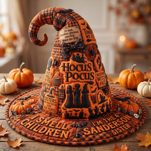 Macabre Spell Sisters Quilted Witch Hat - Personalized Gifts For Witch Lover 03qhqn130826