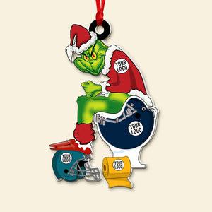 Football Player Ornaments - Green Monster - Custom Team Logo Gifts For Football Lovers-Homacus