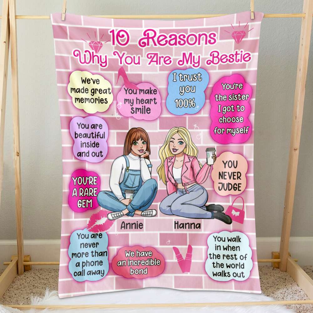 Personalized Gifts For Besties Blanket Reasons Why You Are My Bestie 04KALU031224HH-Homacus