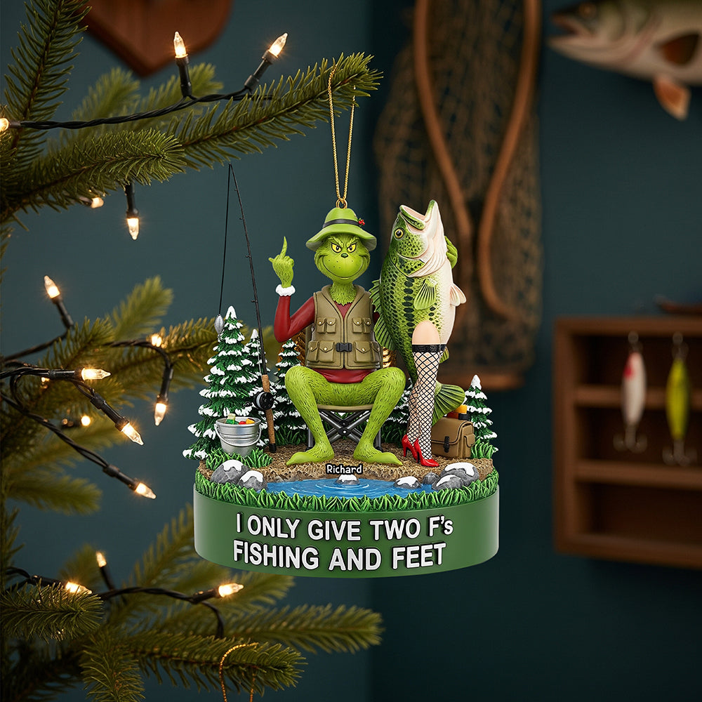 Fishing & Feet Christmas Ornament, Personalized Gifts For Fishing Lover 03qhqn290825-Homacus
