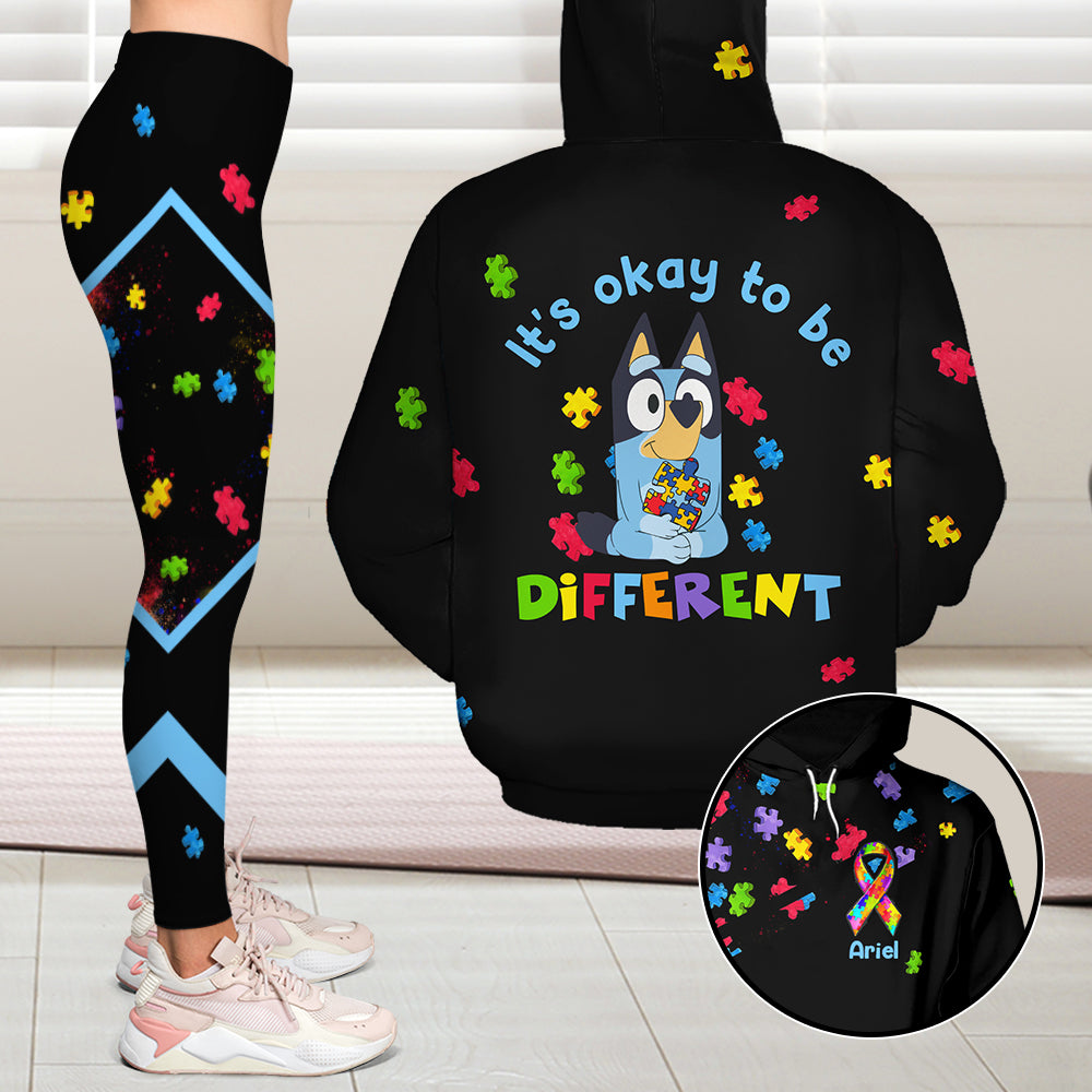 Personalized Gifts For Autism Awareness Set Hoodie & Leggings - It't Okay To Be Different 01TOLU110325-Homacus