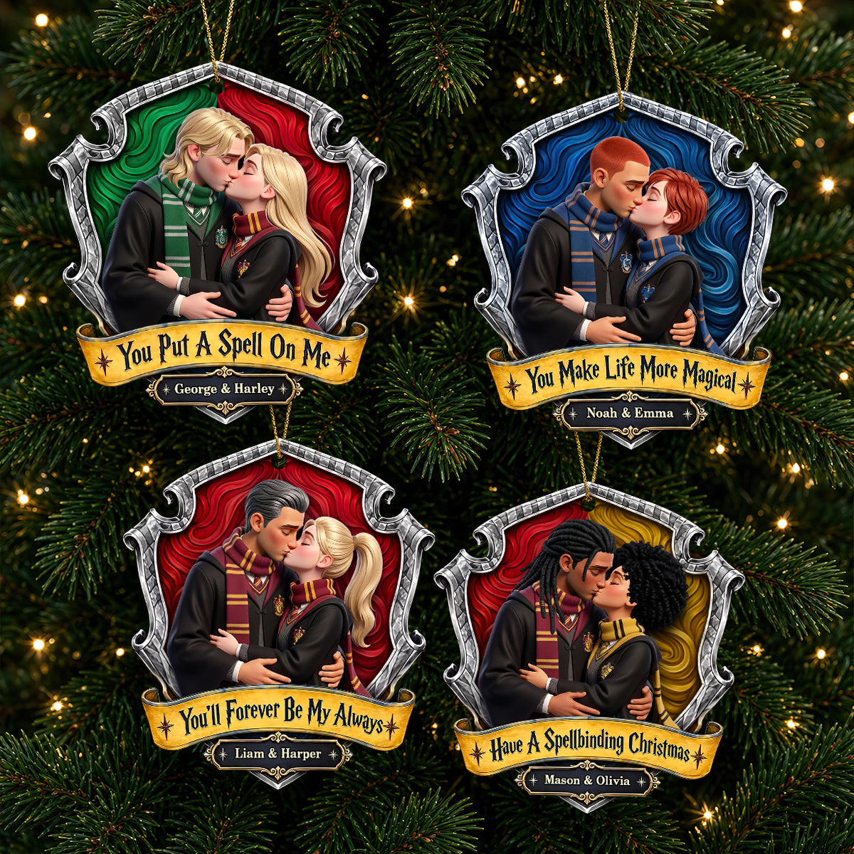 Spellbound Couple Acrylic Ornament - Personalized Christmas Gifts For Couples 02HUDT190926