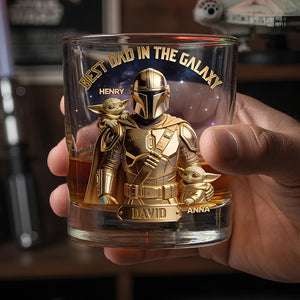 Great Space Dad Round Glass - Personalized Gifts For Dads 02PGDT040526-Homacus