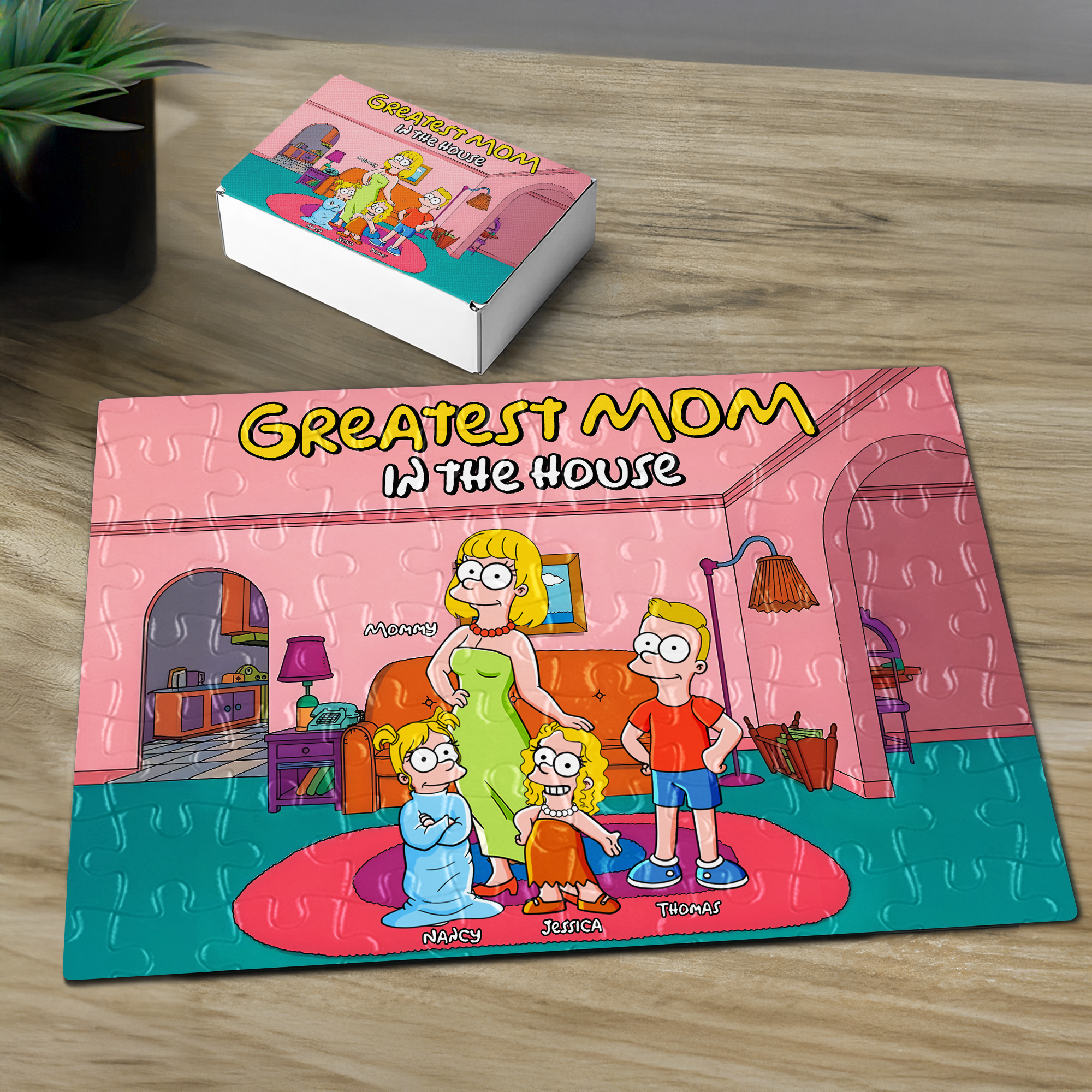 Greatest Cartoon Mom Jigsaw Puzzle - Personalized Gifts For Mom 04TOPU080425PA-Homacus