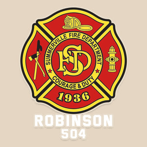 Custom Fire Department Badge Gifts For Firefighter Car Decal 05qhqn300724-Homacus