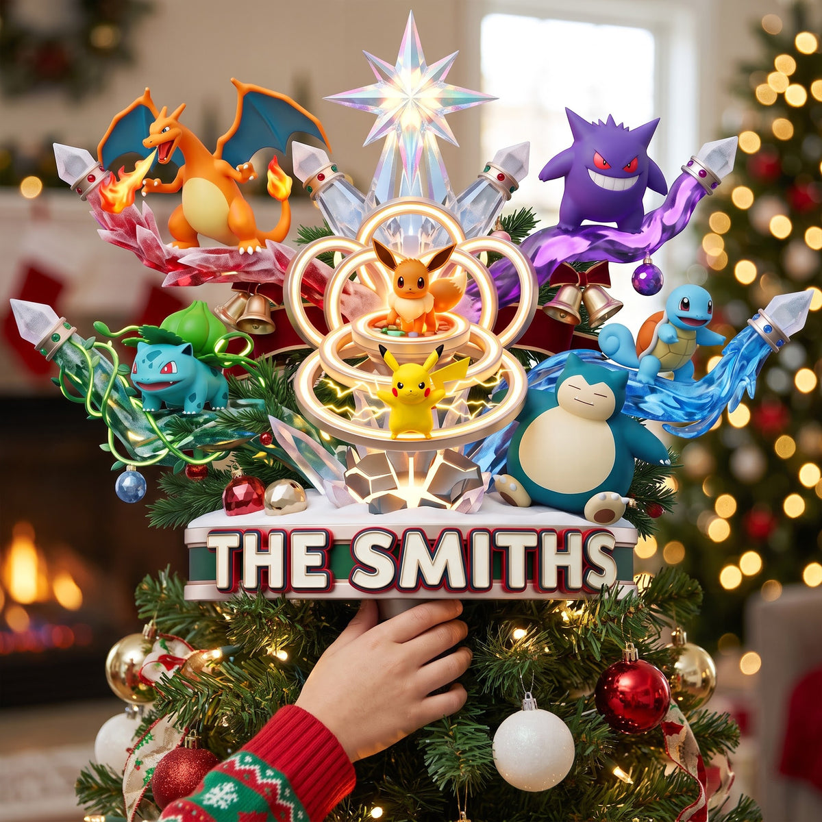 Whimsical Creatures Tree Topper - Personalized Gifts For Family Acrylic Christmas Tree Topper 02HAQN280826