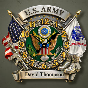 Veteran Wall Clock - Personalized Gifts For Military 1 Layer Acrylic Hanging Wall Clock HUVP030626-Homacus