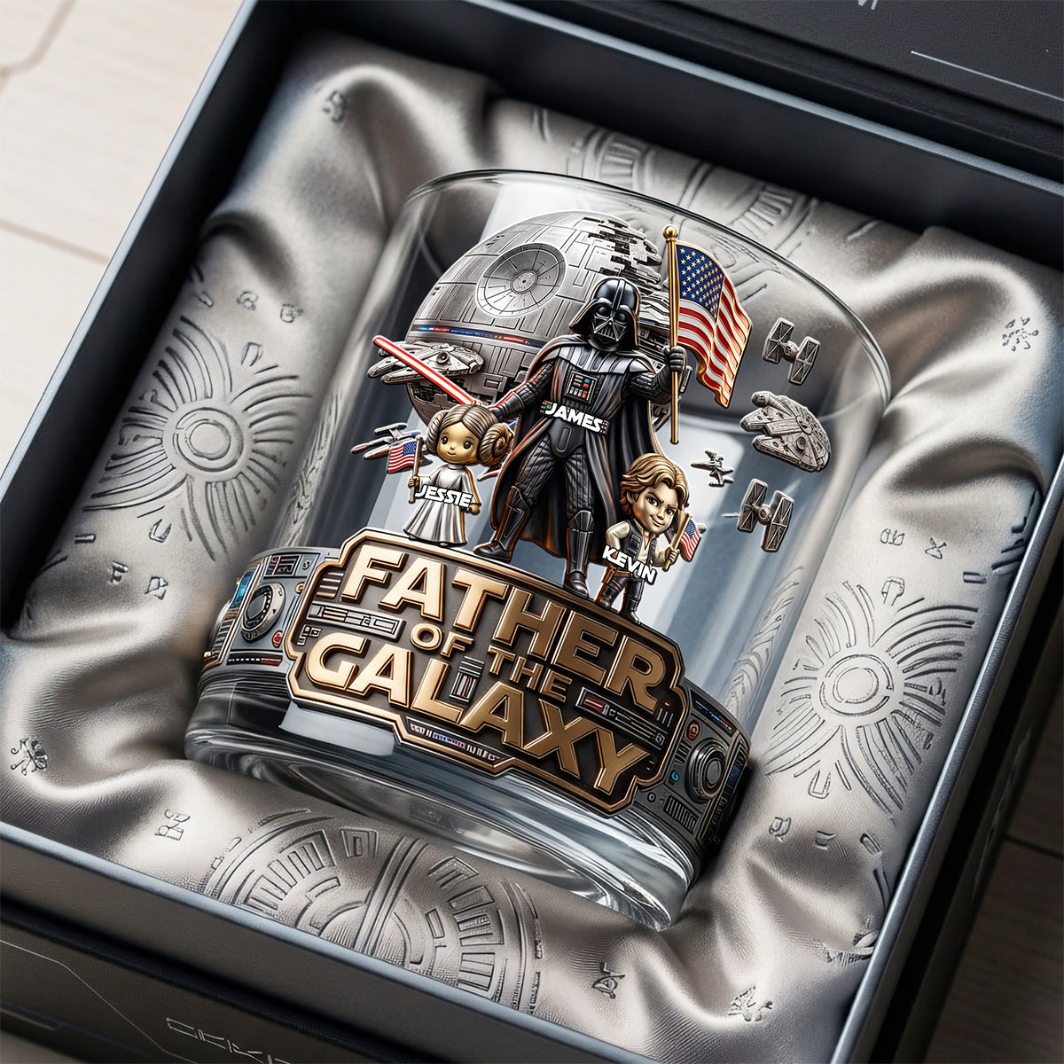 Space Adventure Dad Round Glass - Personalized Gifts For Dad 01PATA200526-Homacus