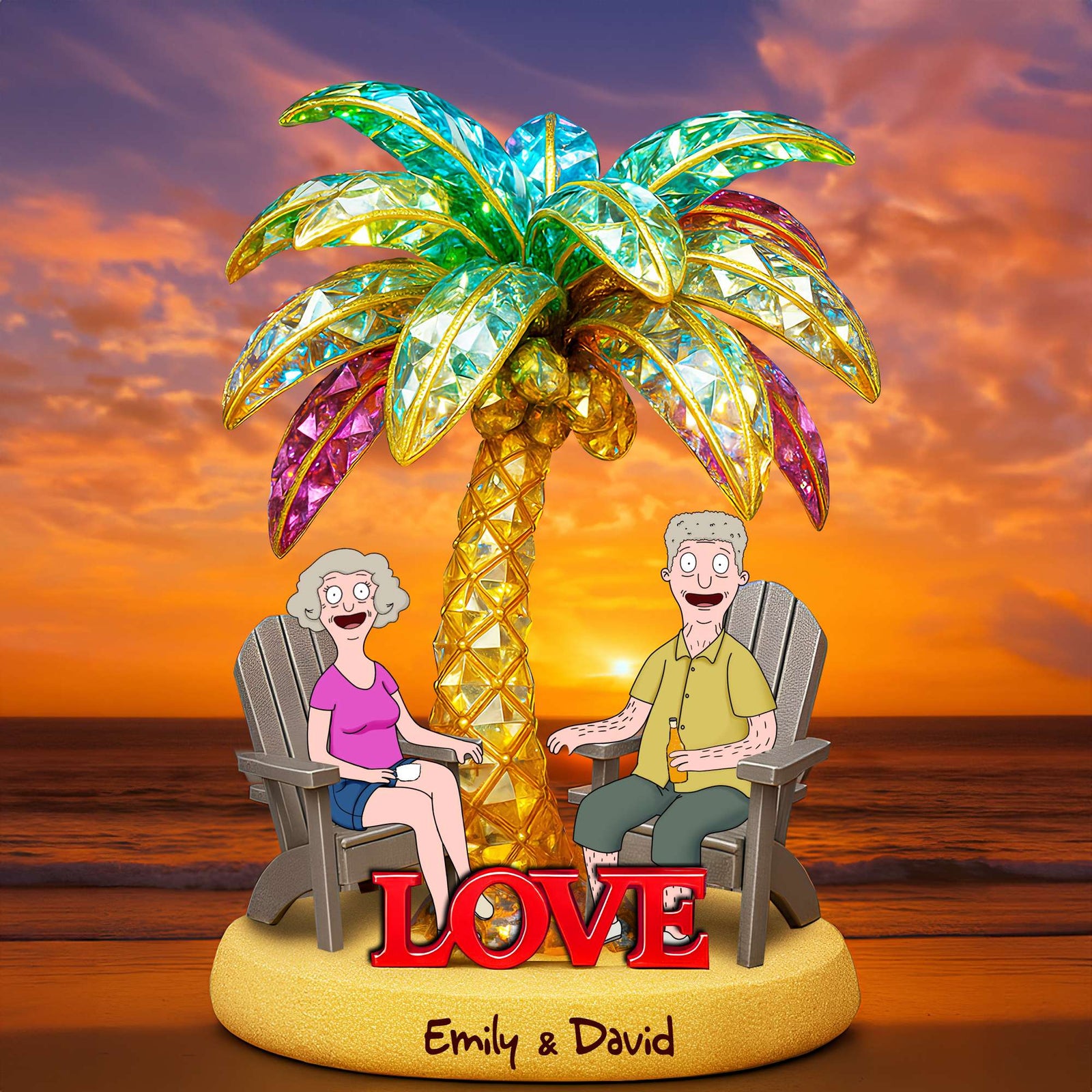 Couple Forever Acrylic Plaque Personalized Gifts For Couple 03TOLU130625PA-Homacus