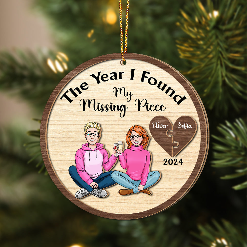 Personalized Christmas Gifts For Couple Wood Ornament 01XQMH141024HH-Homacus