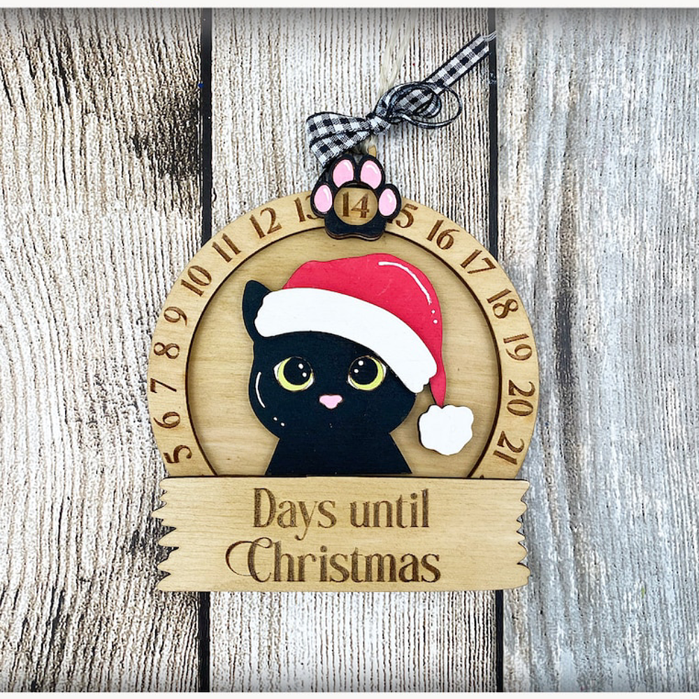 Gifts For Cat Lovers Christmas Ornament 48acxx280824 Black Cat Countdown Days Until Christmas-Homacus