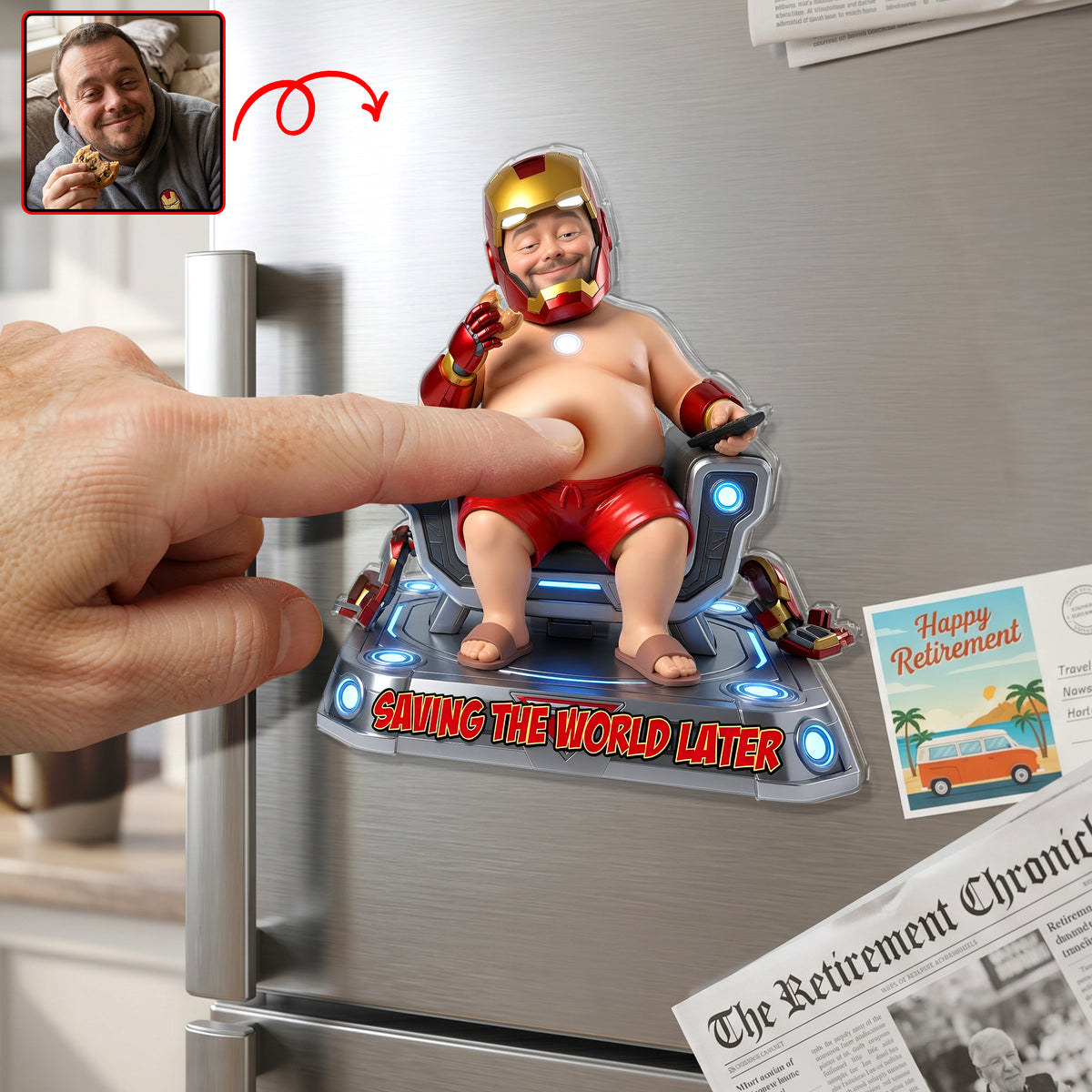 Saving The World Later Anti-collision Acrylic Fridge Magnet - Custom Photo Gifts 01tyqn150626-Homacus
