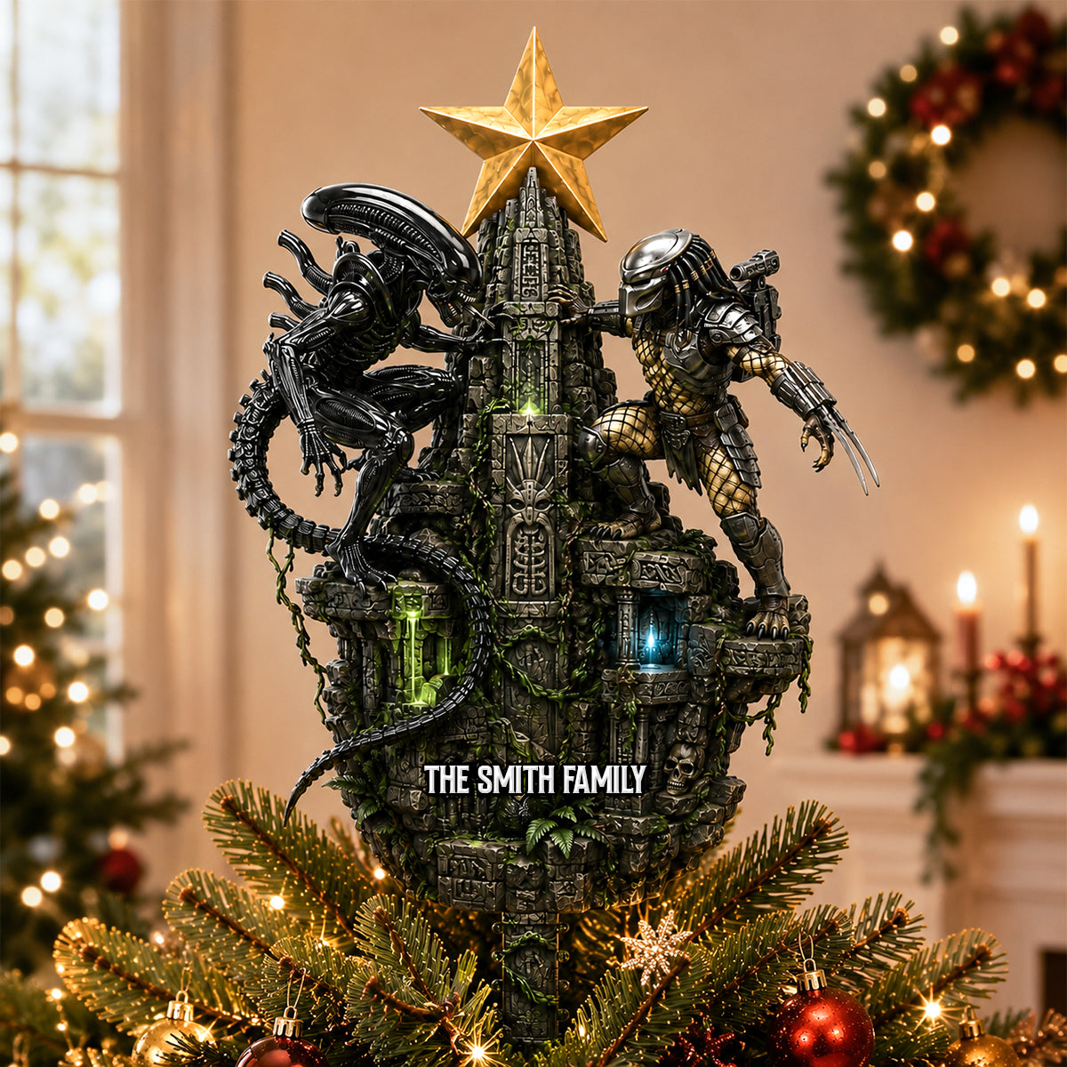Battle Monster Acrylic Christmas Tree Topper - Personalized Gifts For Christmas 04nadh110826-Homacus