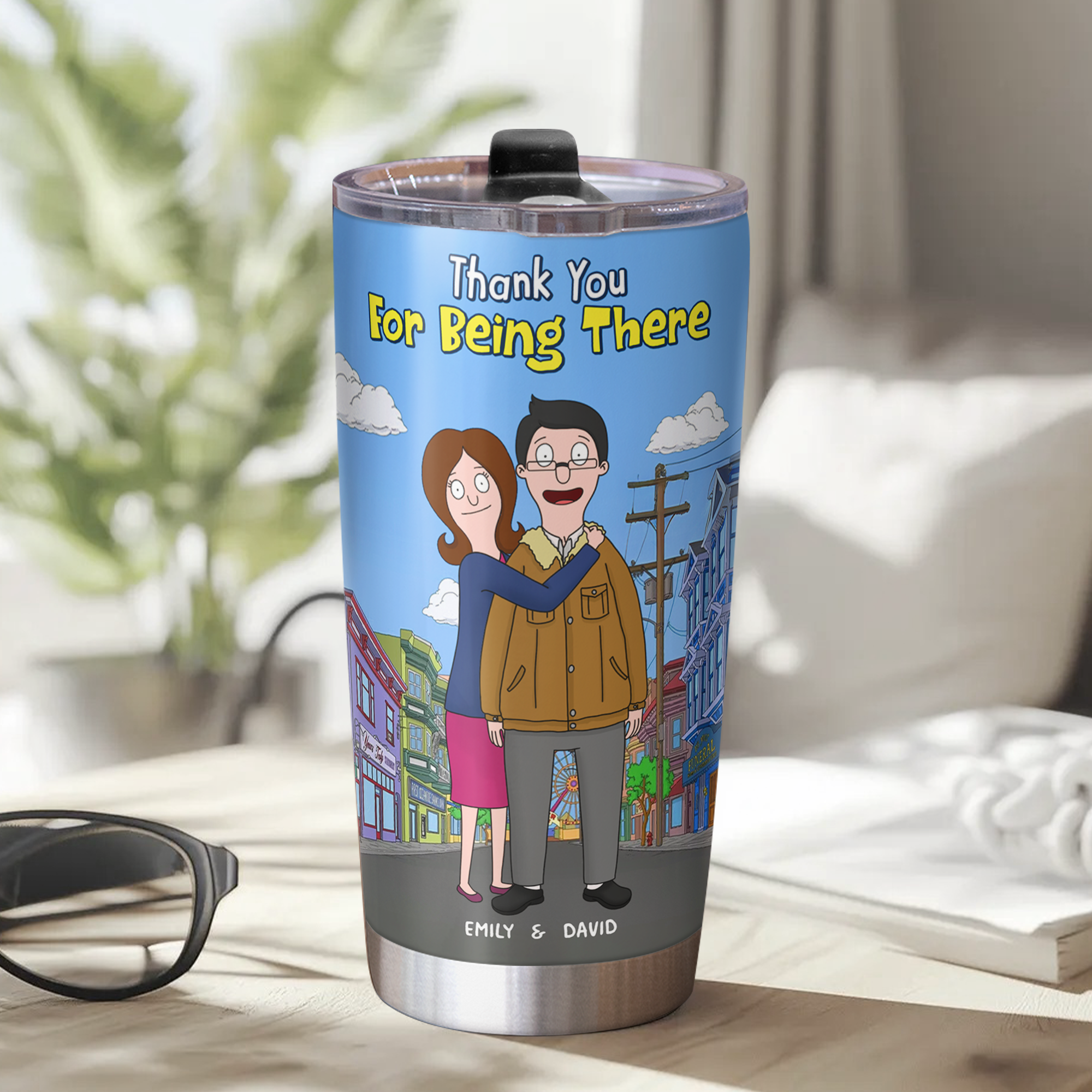 Personalized Gifts For Couple Tumbler 03tgpu060325hg Thank You For Being There-Homacus