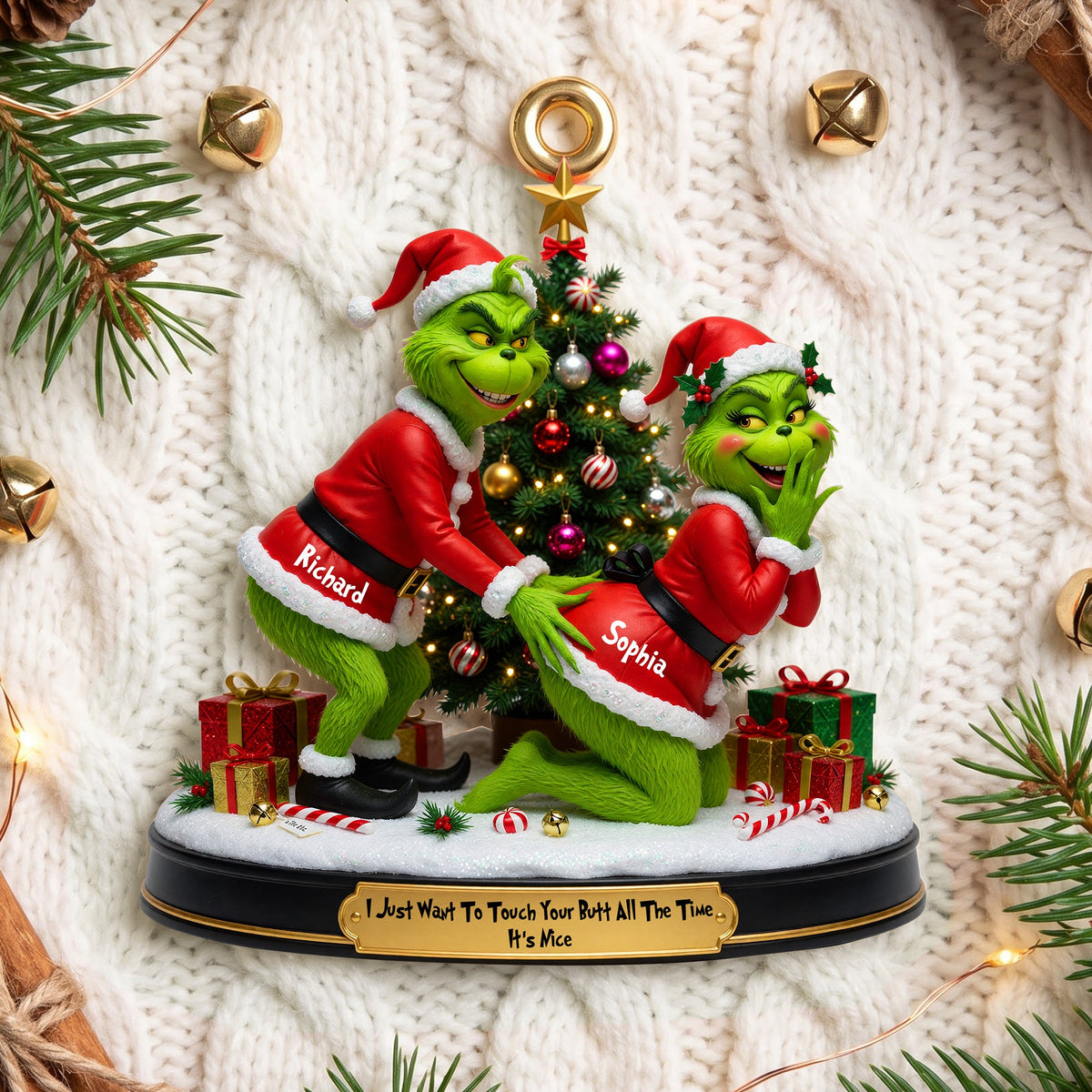 Playful Touch Couple Ornament - Personalized Gift For Couples 02NAQN010826-Homacus