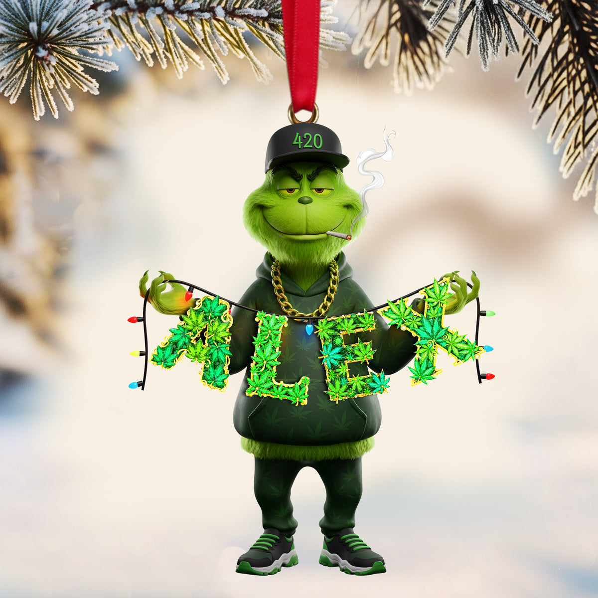 Green Monster Alphabet Letter Ornament - Personalized Gift For Stoners 04TOLU131125-Homacus